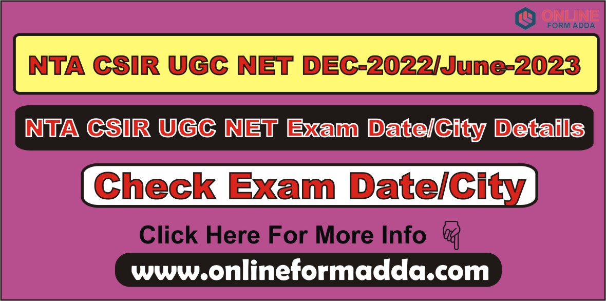 NTA CSIR UGC NET Exam Date City Nta csir ugc net exam date city